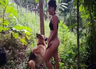 Beautiful outdoor bestiality porn in the forest
